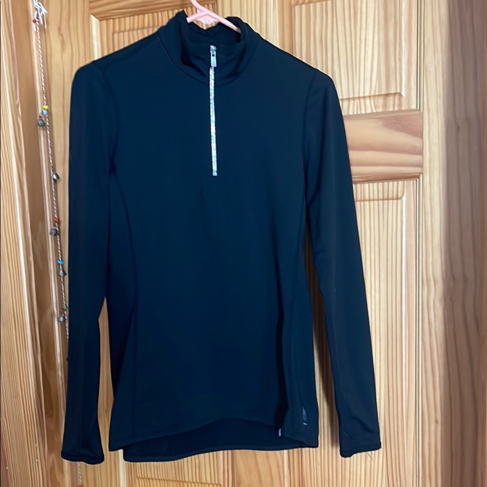 Snow Angel Black Long Sleeve Quarter-Zip Top, M